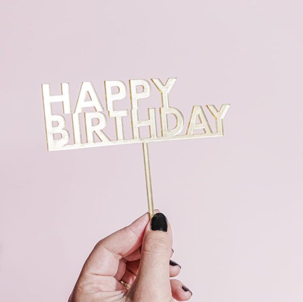 HAPPY BIRTHDAY Cake Topper | Block