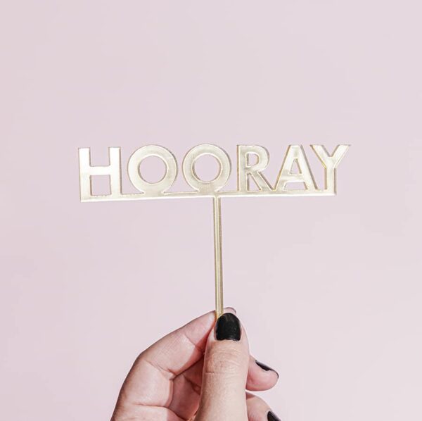 HOORAY Cake Topper | Block